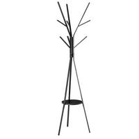 GARDEROBENSTÄNDER mit 8 Haken 45 x 45 x 180 cm Metall Holz Schwarz - Schwarz, Holzwerkstoff (45/180/45cm) - Beauniv
