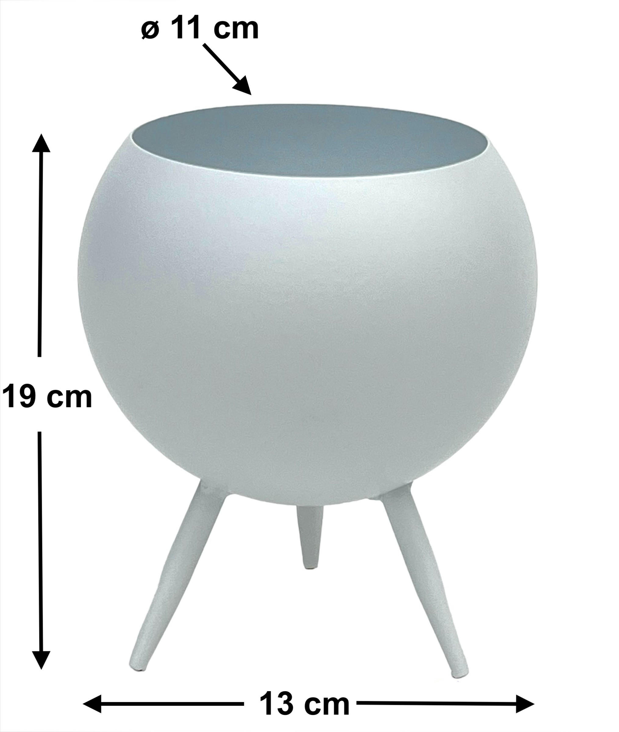 BLUMENHOCKER Metall mit Topf Weiß 19 cm 96259 S - Weiß, Metall (13/19/13cm) - DanDiBo