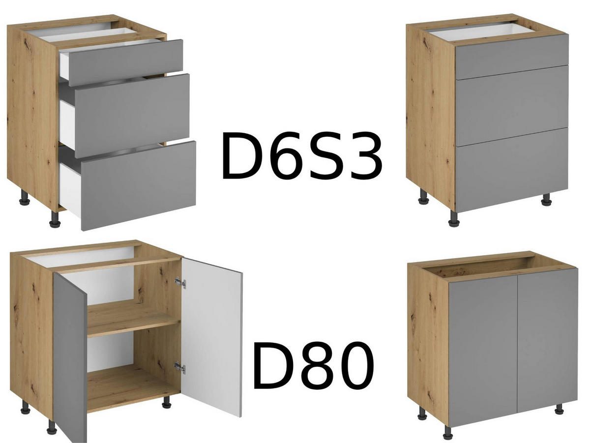 KÜCHENZEILE 400 cm - Langen KL9-M400 in Beige / Matt - Beige, Holz (400/248/58cm)