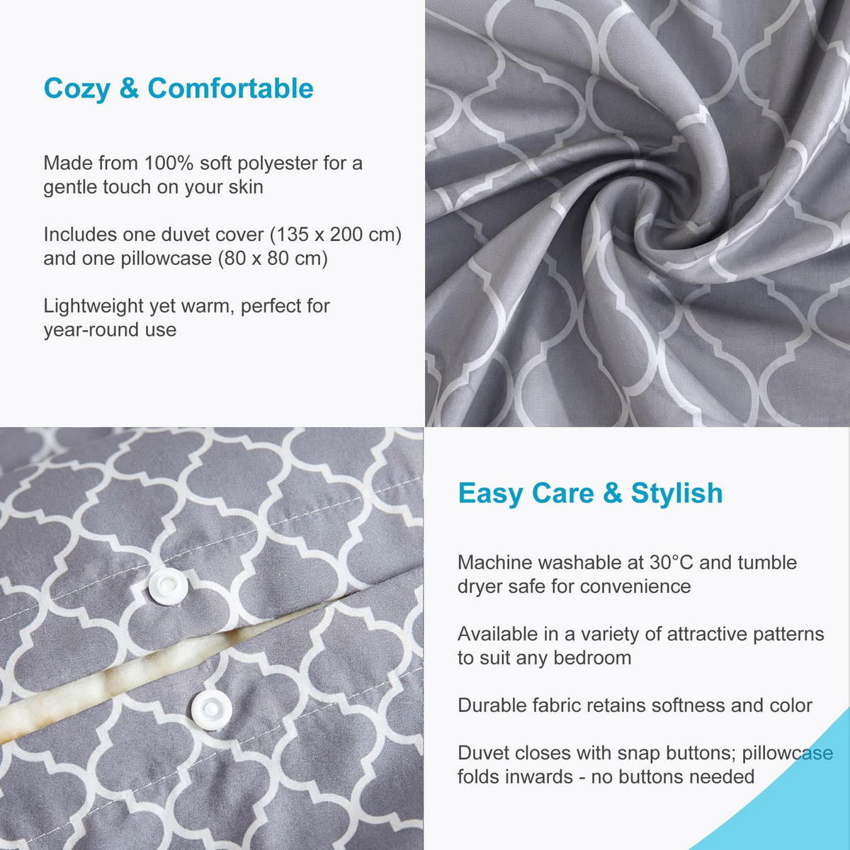 BETTWÄSCHE (Weiß) - Weiß, Kunststoff (135/200cm) - Intirilife