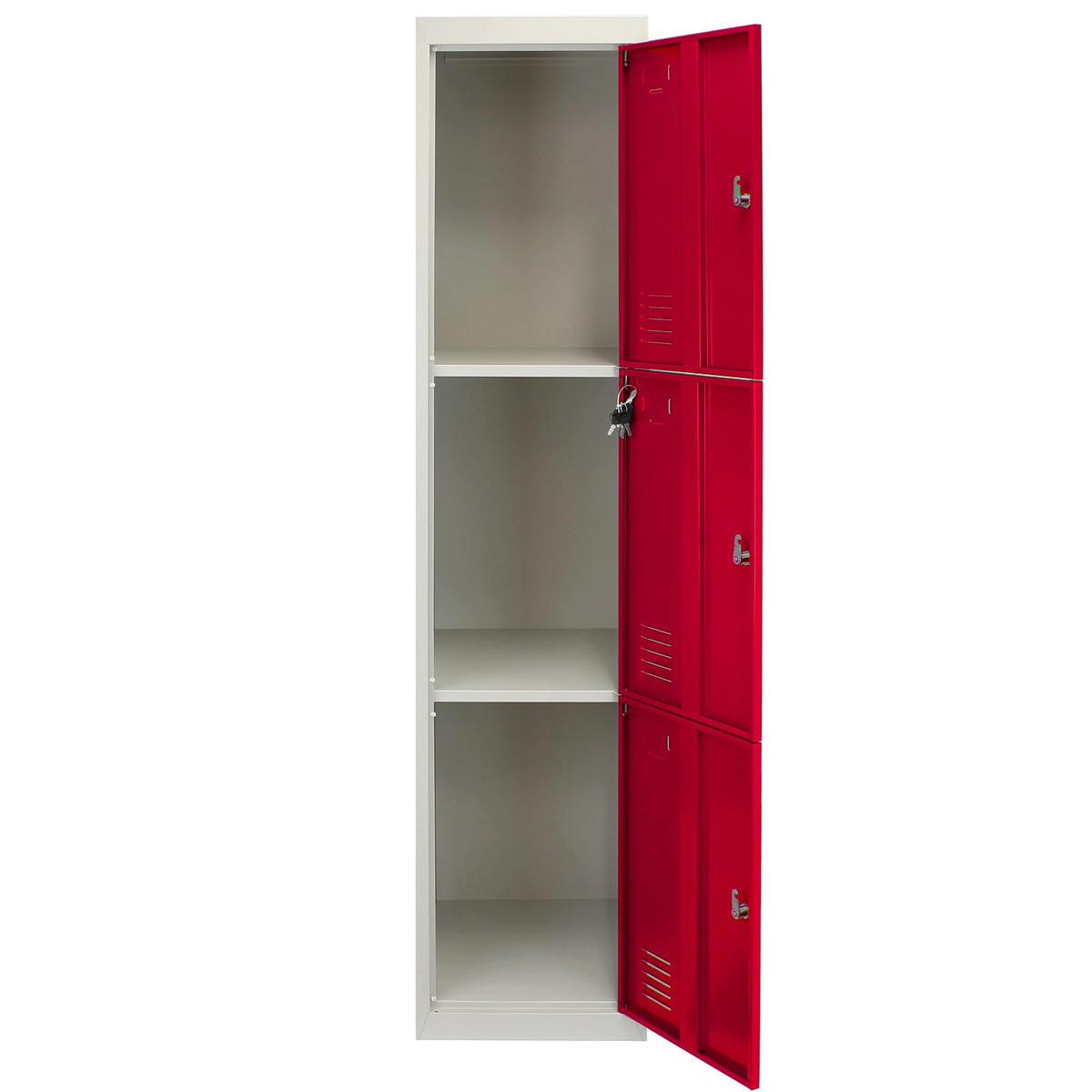 STAHLSPIND 3-türige flachverpackt Rot - Rot, Metall (38/180/45cm)