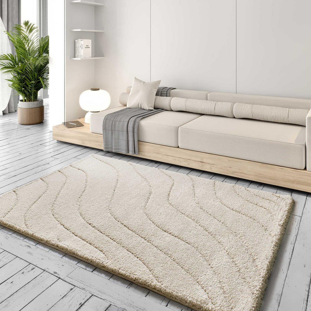 HOCHFLORTEPPICH Weiß Molier 80/150 cm - Weiß, Naturmaterialien/Textil (80/150cm) - Atticgo