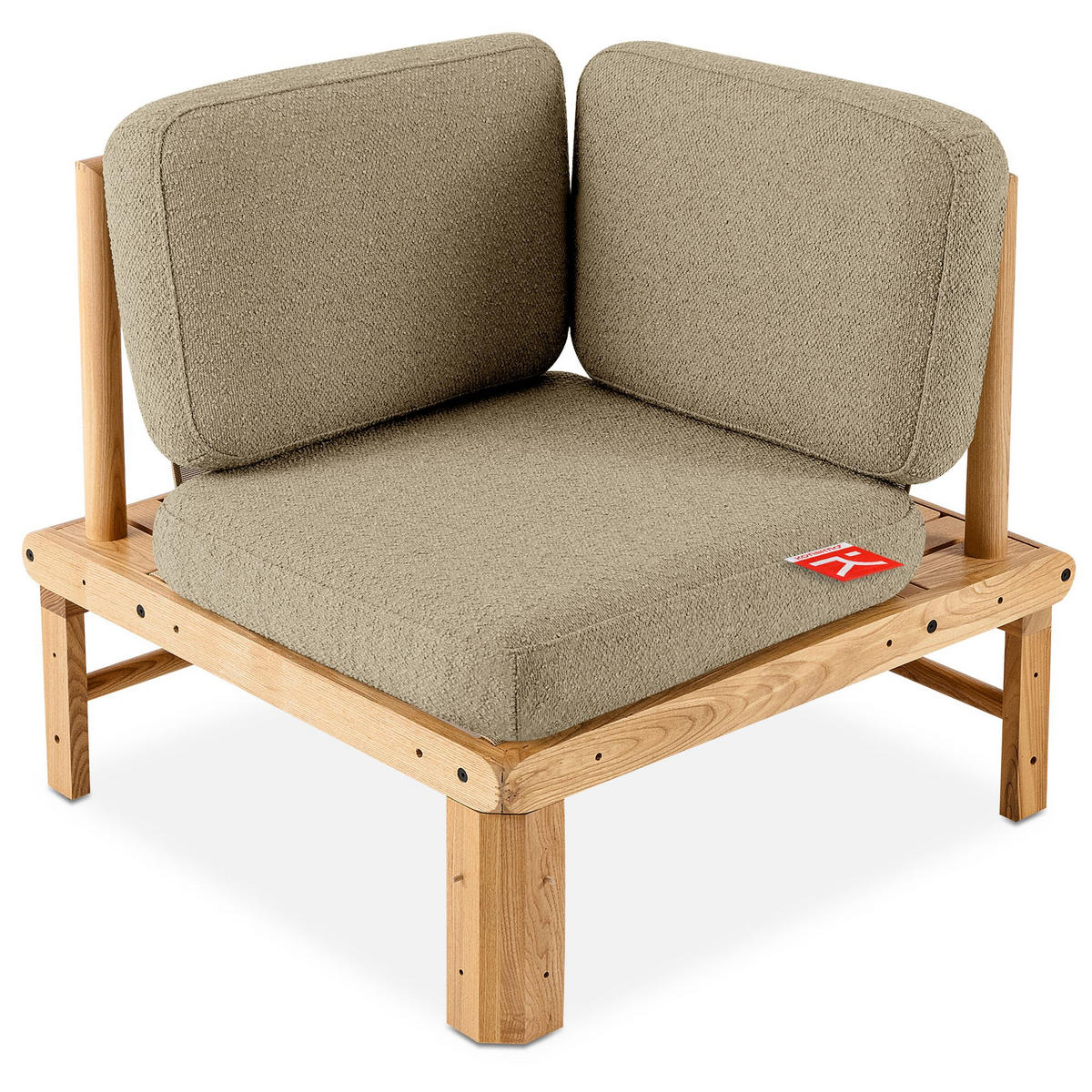 LOUNGESOFA ATREDA links - Beige, Holz/Textil (300/80/160cm) - KONSIMO®