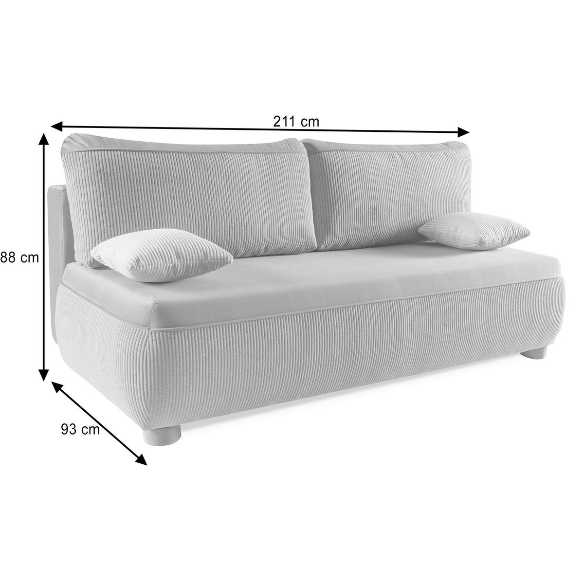 SCHLAFSOFA Aida 3-Sitzer mit Schlaffunktion, Braun - Braun, Textil (211/88/93cm) - Beautysofa
