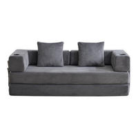 SCHLAFSOFA DE-33515 faltbar mit Becherhalter Dunkelgrau - Dunkelgrau, Textil (185/60/92.5cm) - ComfortXL