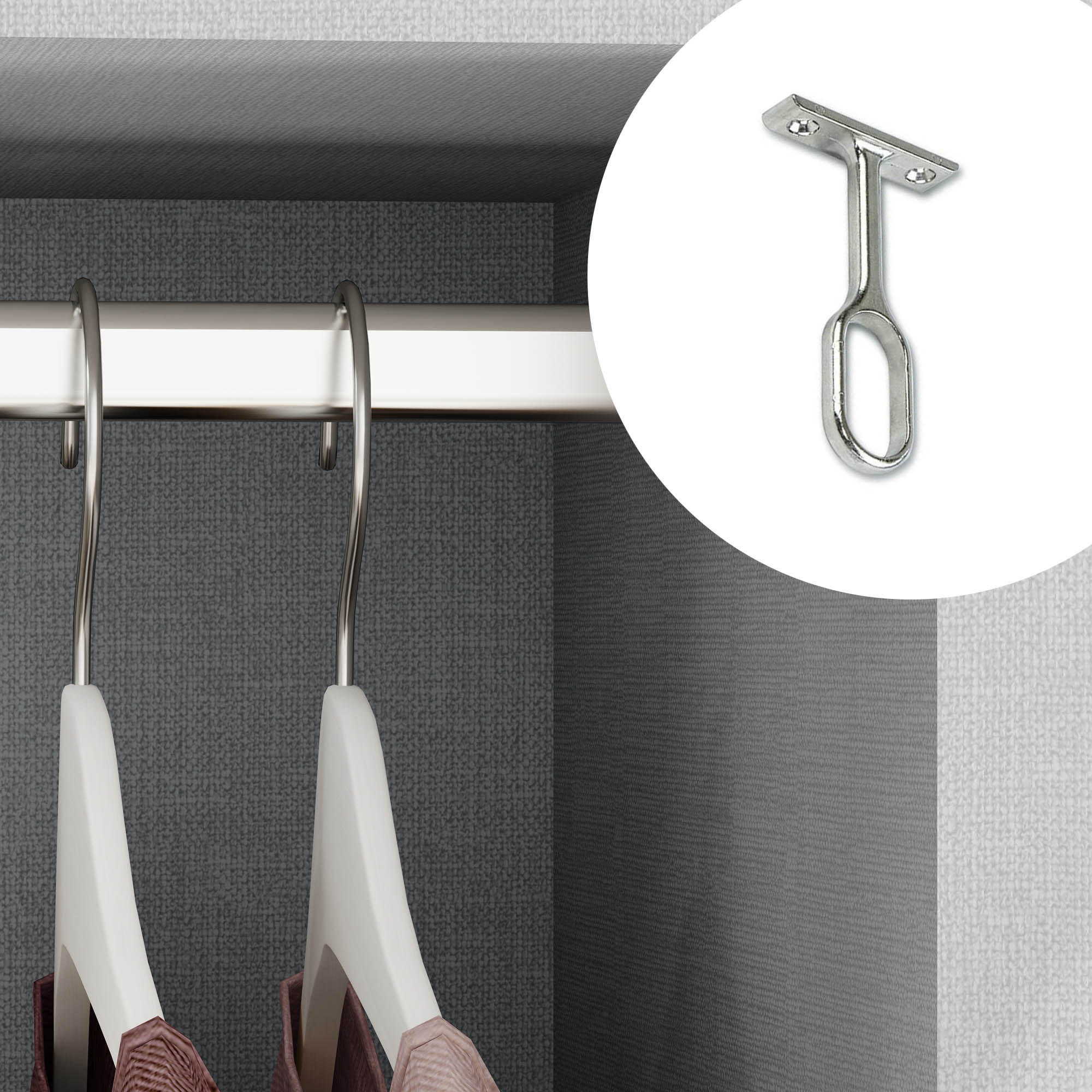 MITTELSTÜTZEN für Garderobenstange, Zamak, Vernickelt 10er-set - Nickelfarben, Kunststoff (4.6/8/1.1cm) - EMUCA