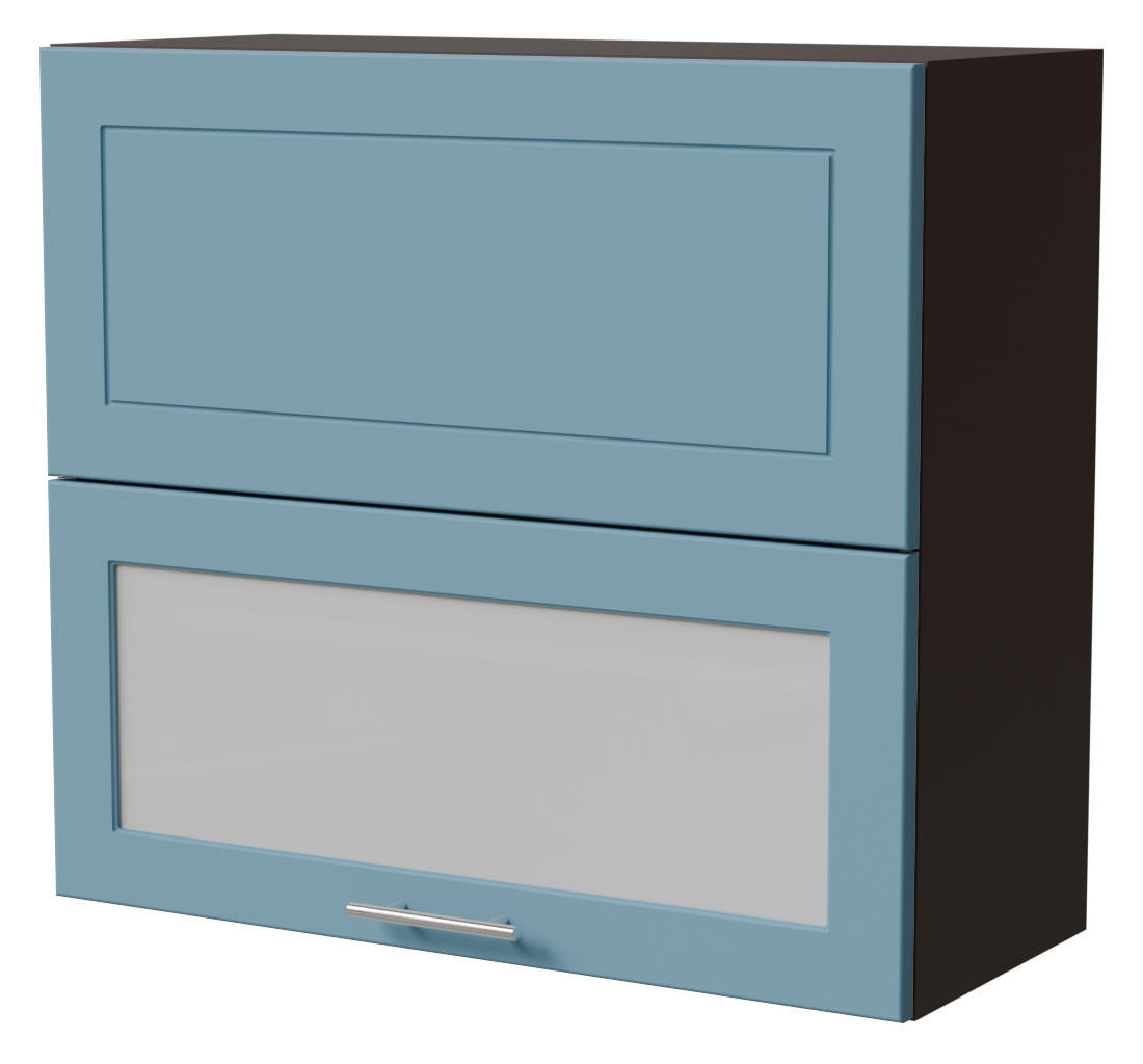KLAPPHÄNGESCHRANK Bari W8BS/80-AV Lava / RAL 5024 pastellblau 80 / 32,5 / 72cm - Blau/Dunkelgrau, Holz/Holzwerkstoff (80/72/32.5cm) - Feldmann-Wohnen