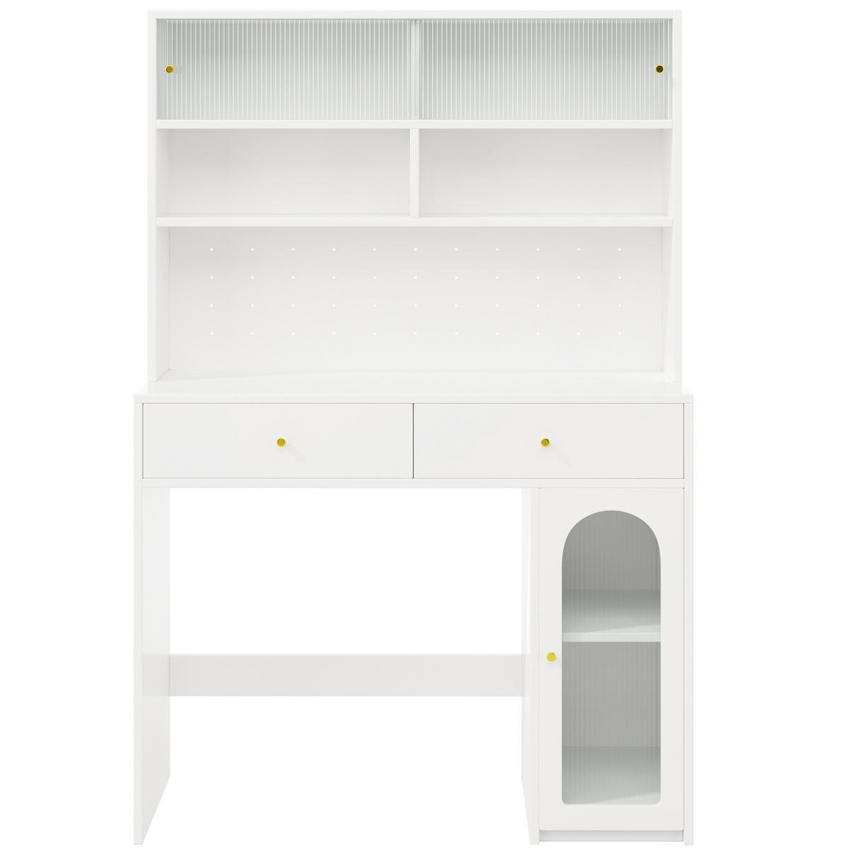 BUFFET aus MDF 120x45x180 cm / 120x75x75 cm Weiß mit klappbarem Esstisch, Rollen und Stauraum - Weiß, Holzwerkstoff (120/180/45cm) - Modfu