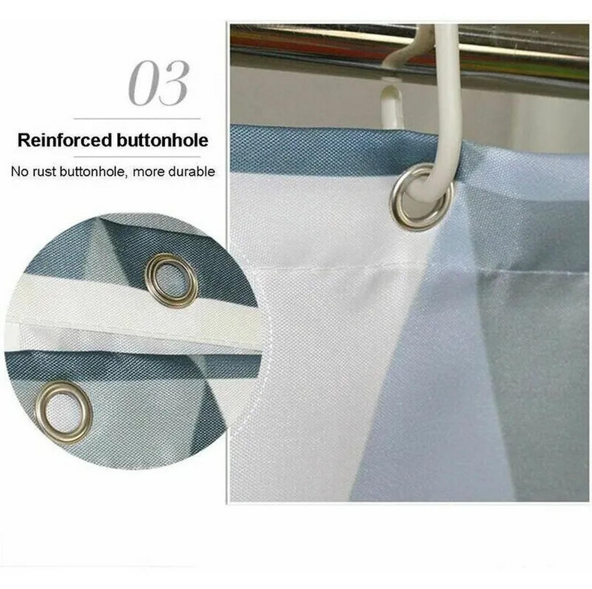 DUSCHVORHANG mit Ringen Breite x Höhe - Grau, Textil (200/220cm) - MCBOSON