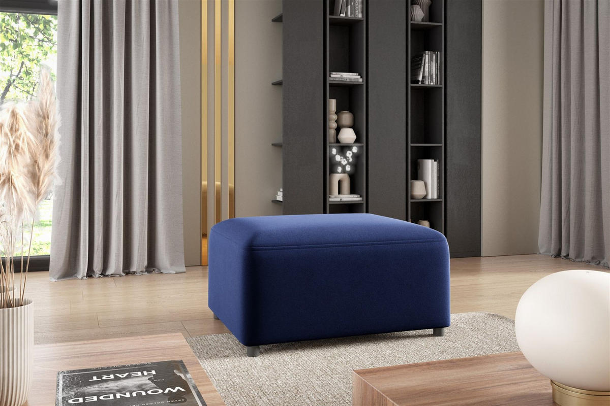 ECKSOFA Megan Xs In Stoff Salvador - Dunkelblau, Holzwerkstoff/Textil (304/165cm) - Fun Möbel