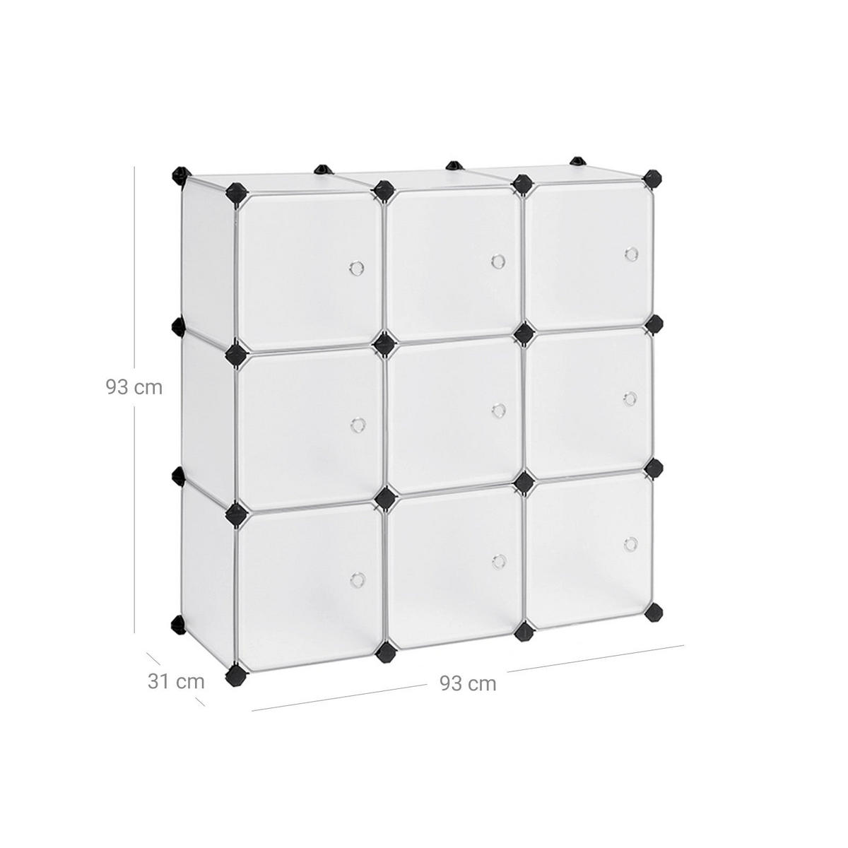 STECKREGAL REGALSYSTEM - Weiß, Kunststoff (123/31/93cm) - Hansiro