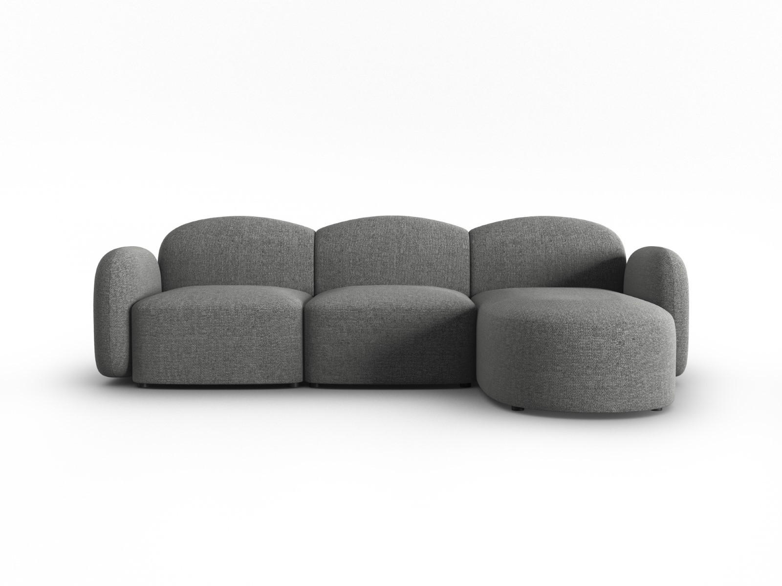 ECKSOFA rechts Blair aus Chenille-Stoff dunkelgrau mischung 4 Sitzplätze - Dunkelgrau, Textil (155/272cm) - Micadoni
