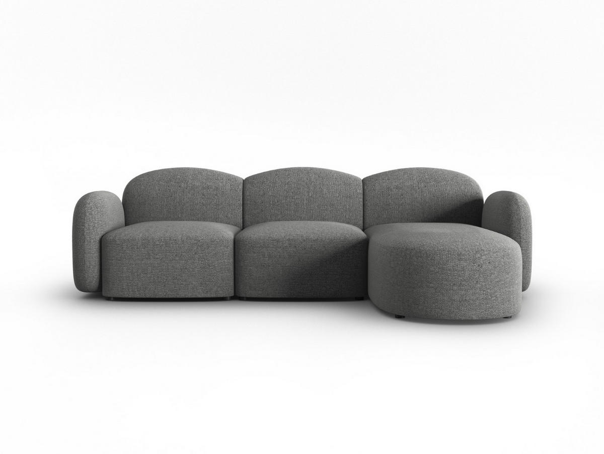 ECKSOFA rechts Blair aus Chenille-Stoff dunkelgrau mischung 4 Sitzplätze - Dunkelgrau, Textil (155/272cm) - Micadoni