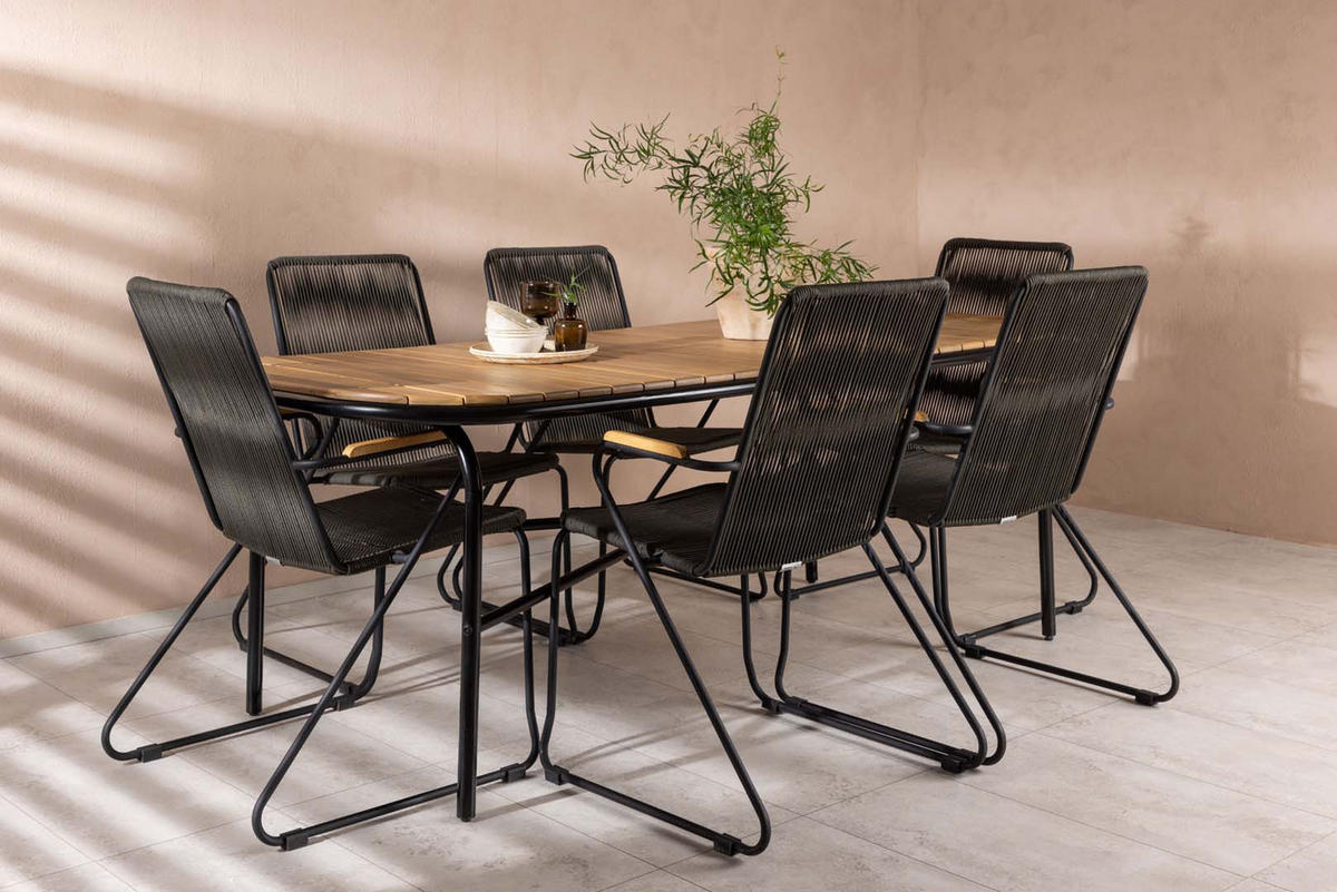 GARTENSET schwarz - Schwarz, Holzwerkstoff - ebuy24