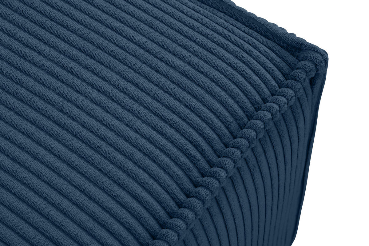 SITZPOUF NAPI gefederte Sitzfläche, blau - Blau/Schwarz, Textil (83/45/83cm) - KONSIMO®