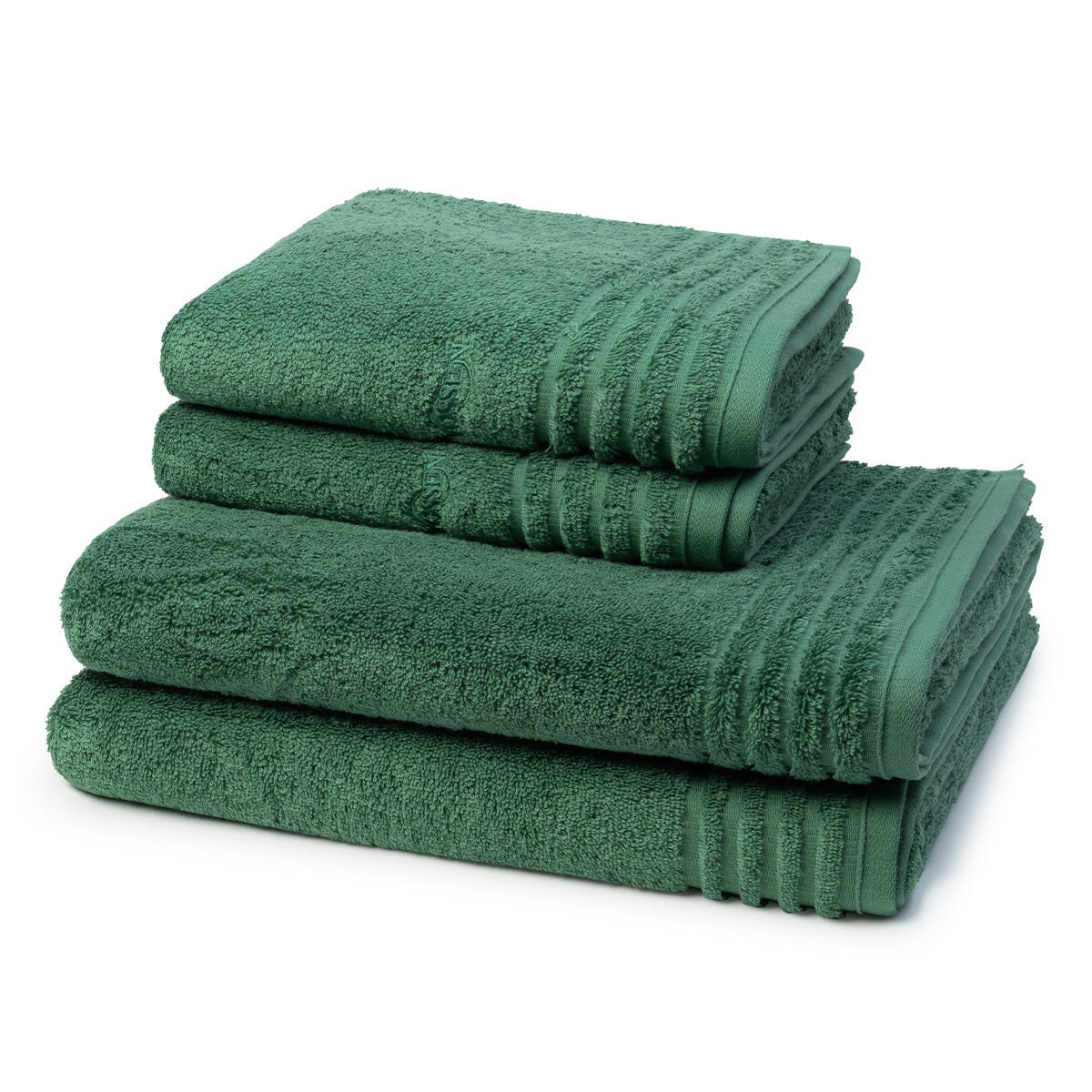 FROTTIERSET Vienna Style Supersoft 4-teilig - Grün, Textil (50/100cm) - Vossen