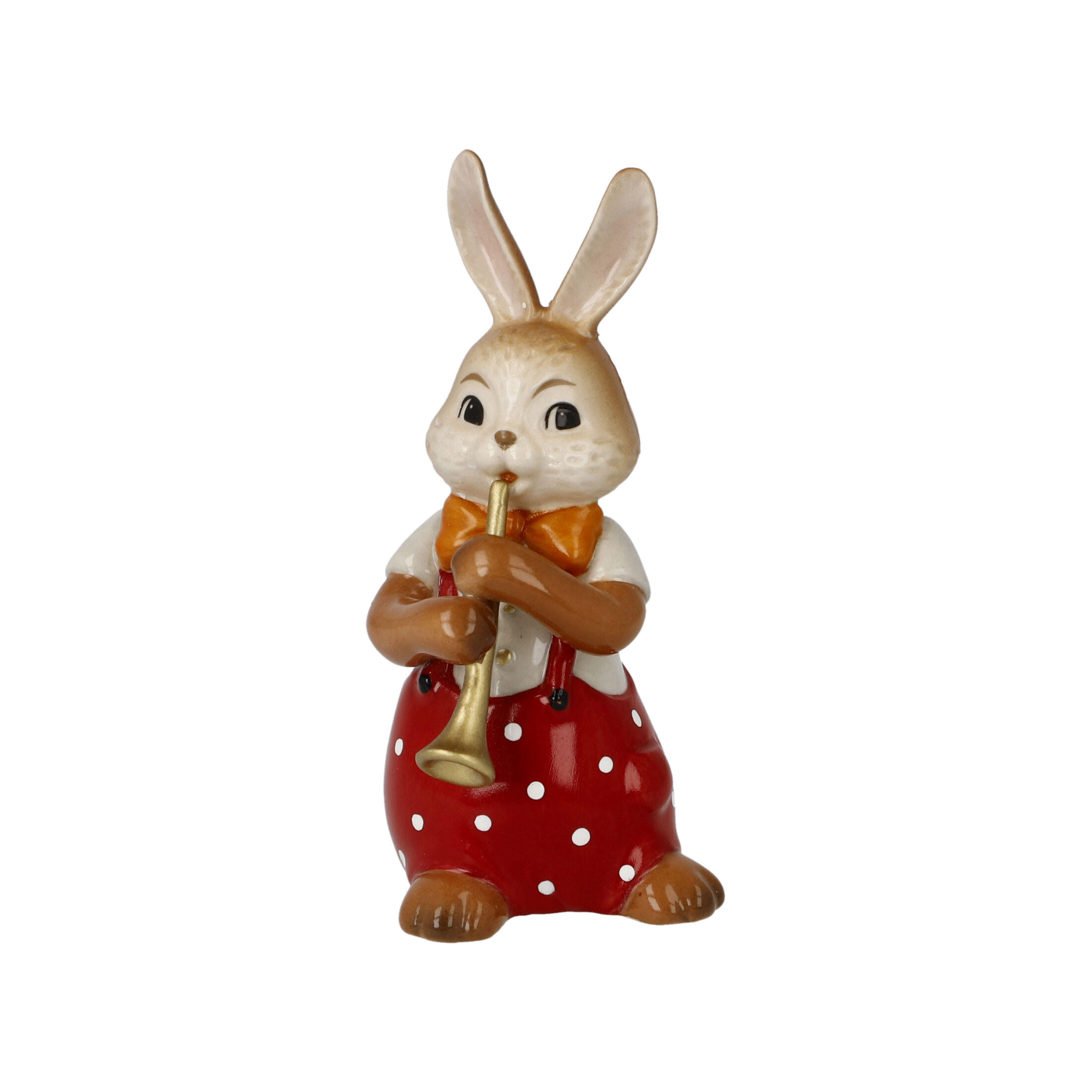 DEKOTIER Hase - Süßer Flötenspieler, Steingut, Bunt, 8 cm - Multicolor, Keramik (4/8/4cm) - Goebel