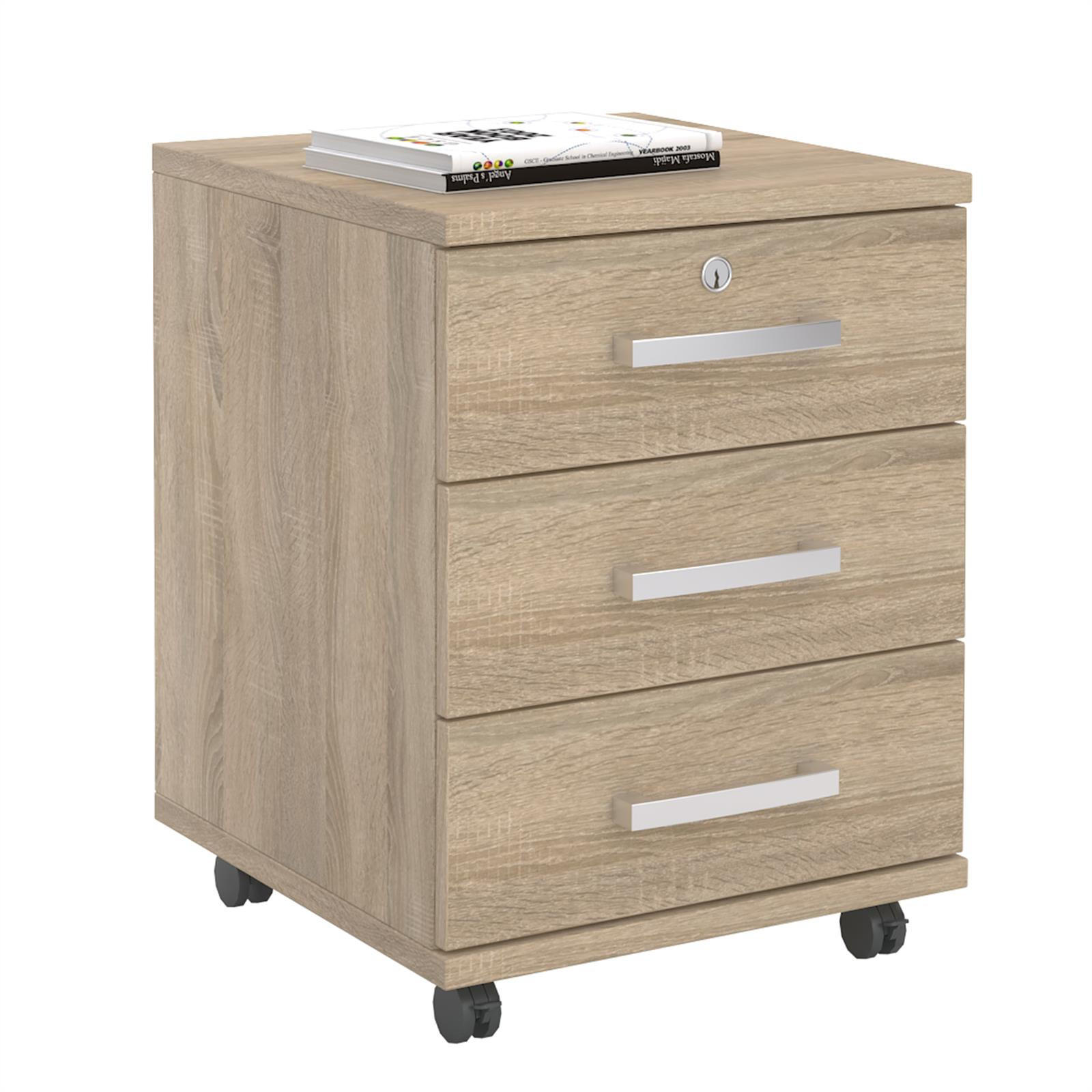 CARO-Möbel Rollcontainer Sonoma Eiche 44x58x45 cm