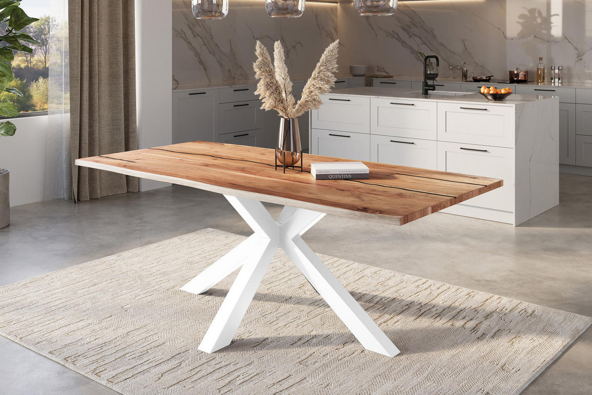 ESSTISCH POLLY - Beige/Naturfarben, Holz (100/220/77cm) - SAM