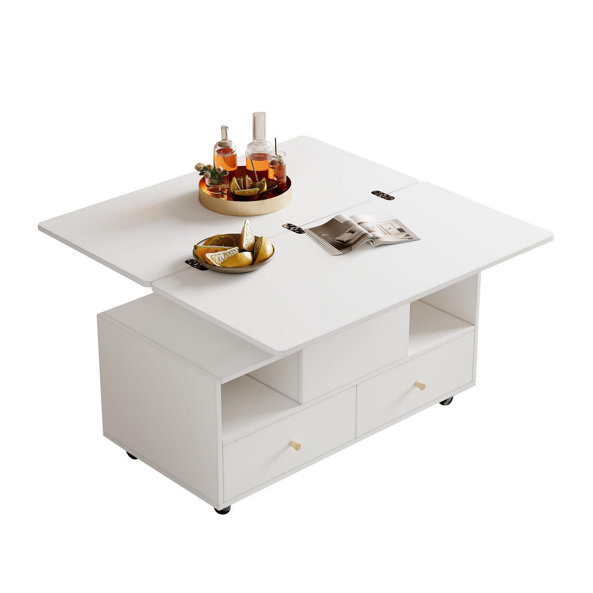 COUCHTISCH Weiß 100/50/47,5 cm - Weiß, Holzwerkstoff (50/100/47.5cm) - PANGIVO