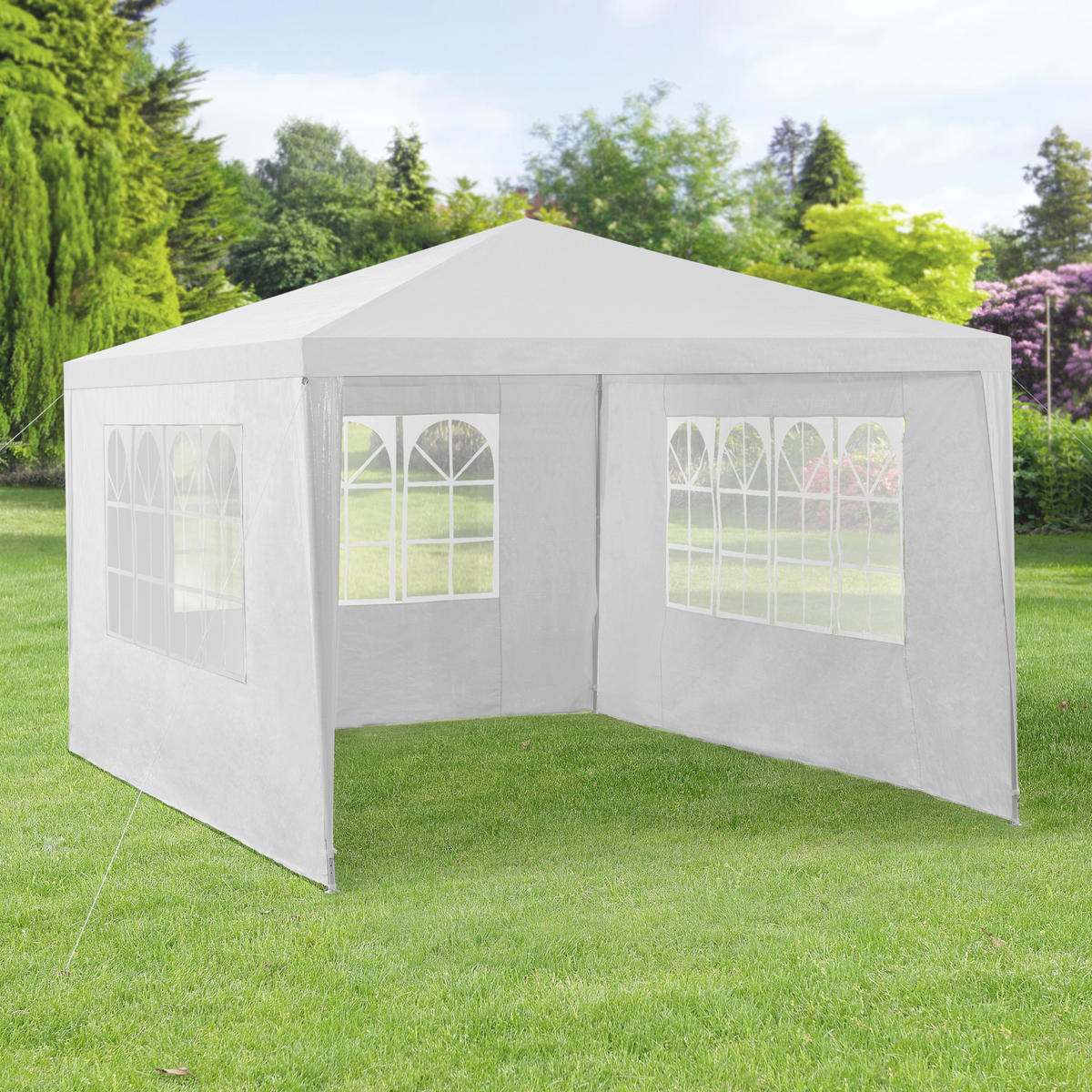 PARTYZELT Wedau - Weiß, Kunststoff/Metall (400/255/300cm) - casa.pro