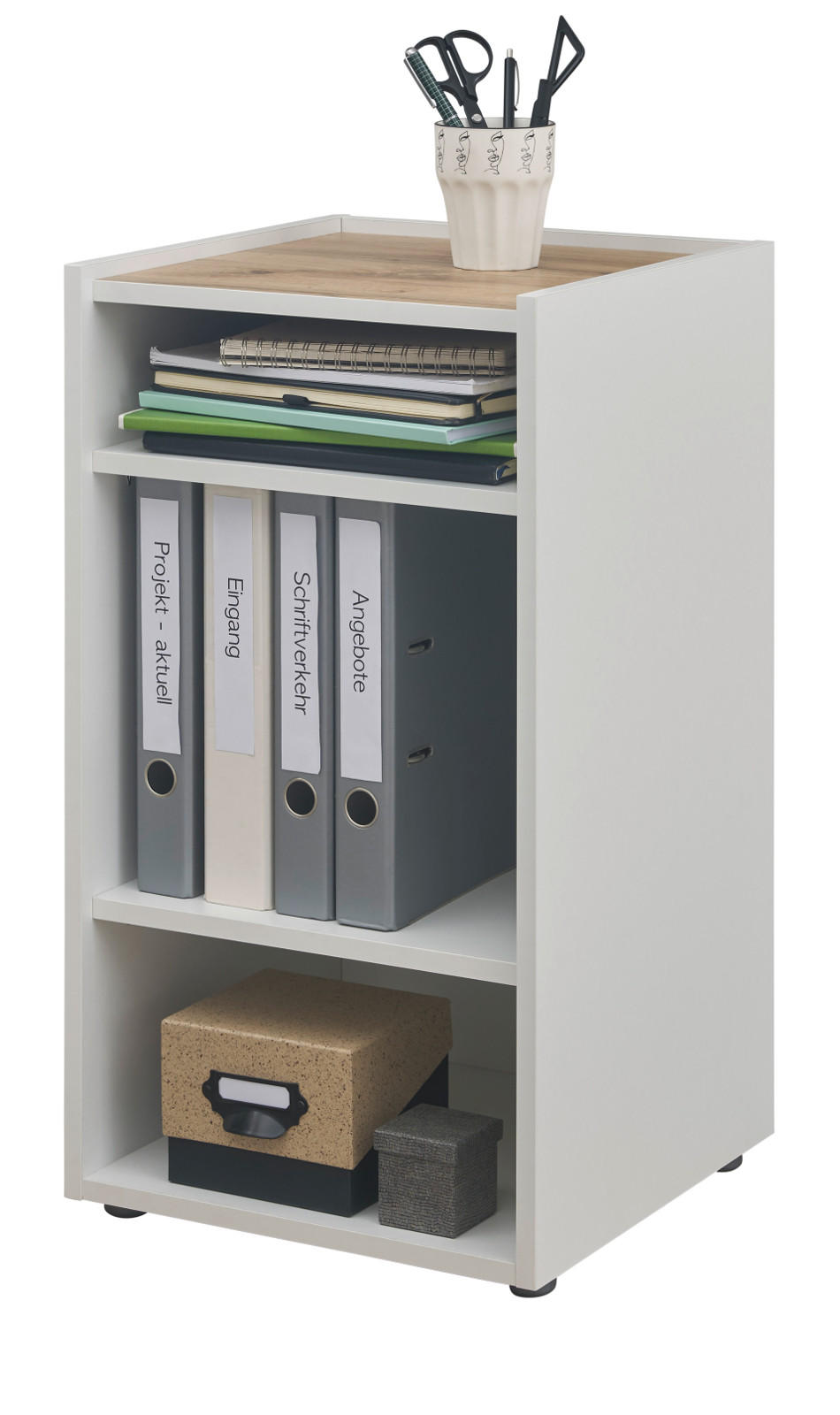 Furn.Design Standcontainer Weiß, Eiche Wotan 40x70x40 cm