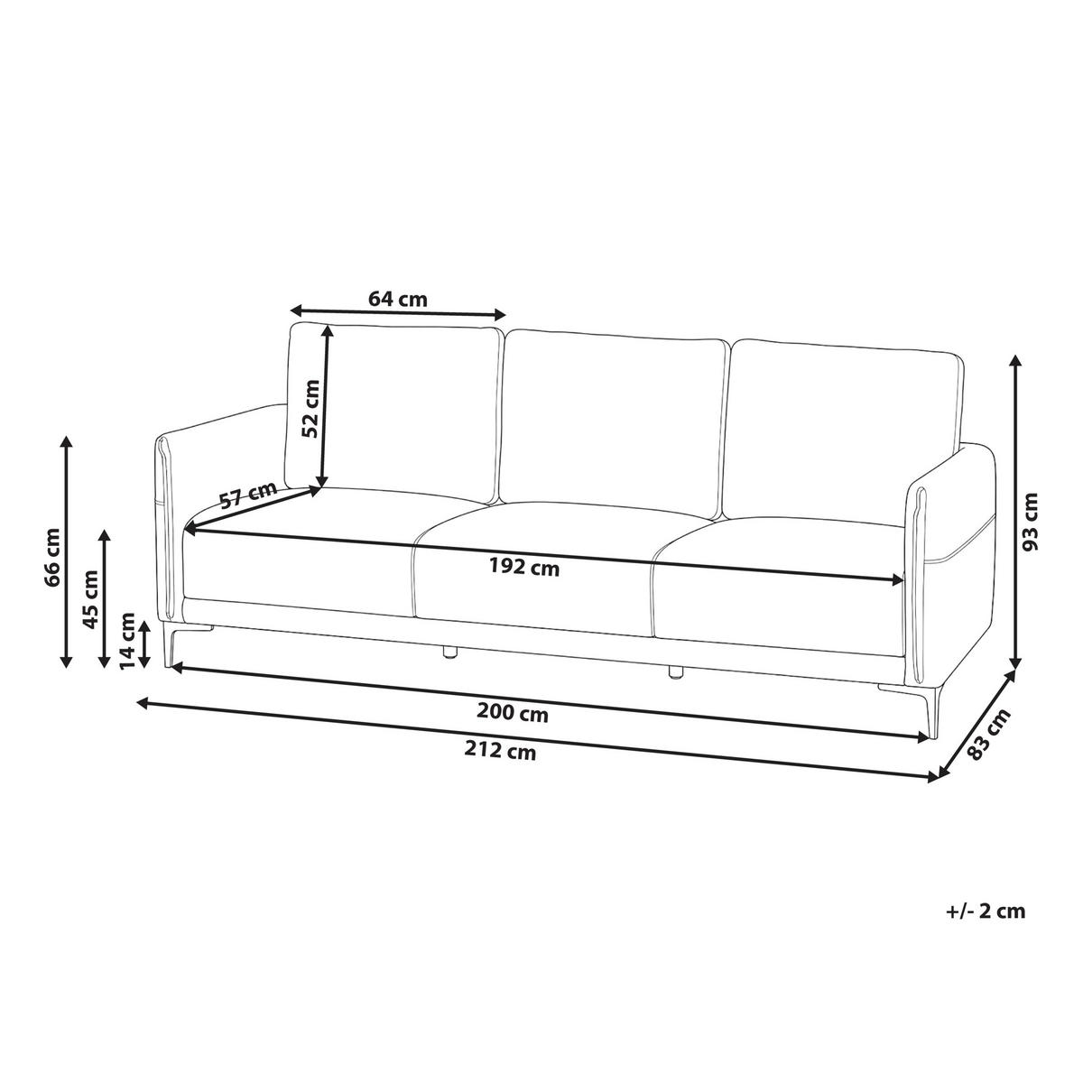 3-SITZER-SOFA Stoff Goldbraun Cilens - Goldfarben, Textil (212/93/73cm) - Beliani
