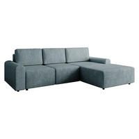ECKSOFA Bella L, Seite: Rechts - Blaugrau/Schwarz, Holz/Kunststoff (258/168cm) - MIRJAN24