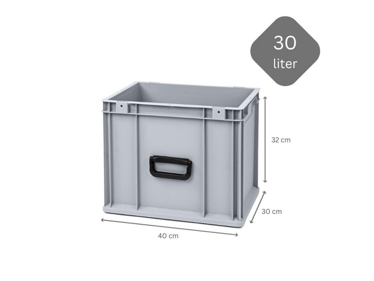 EUROBOX 5x Nextgen Portable Uno 32x30x40cm 30 Liter - Grau, Kunststoff (30/32/40cm) - PROREGAL