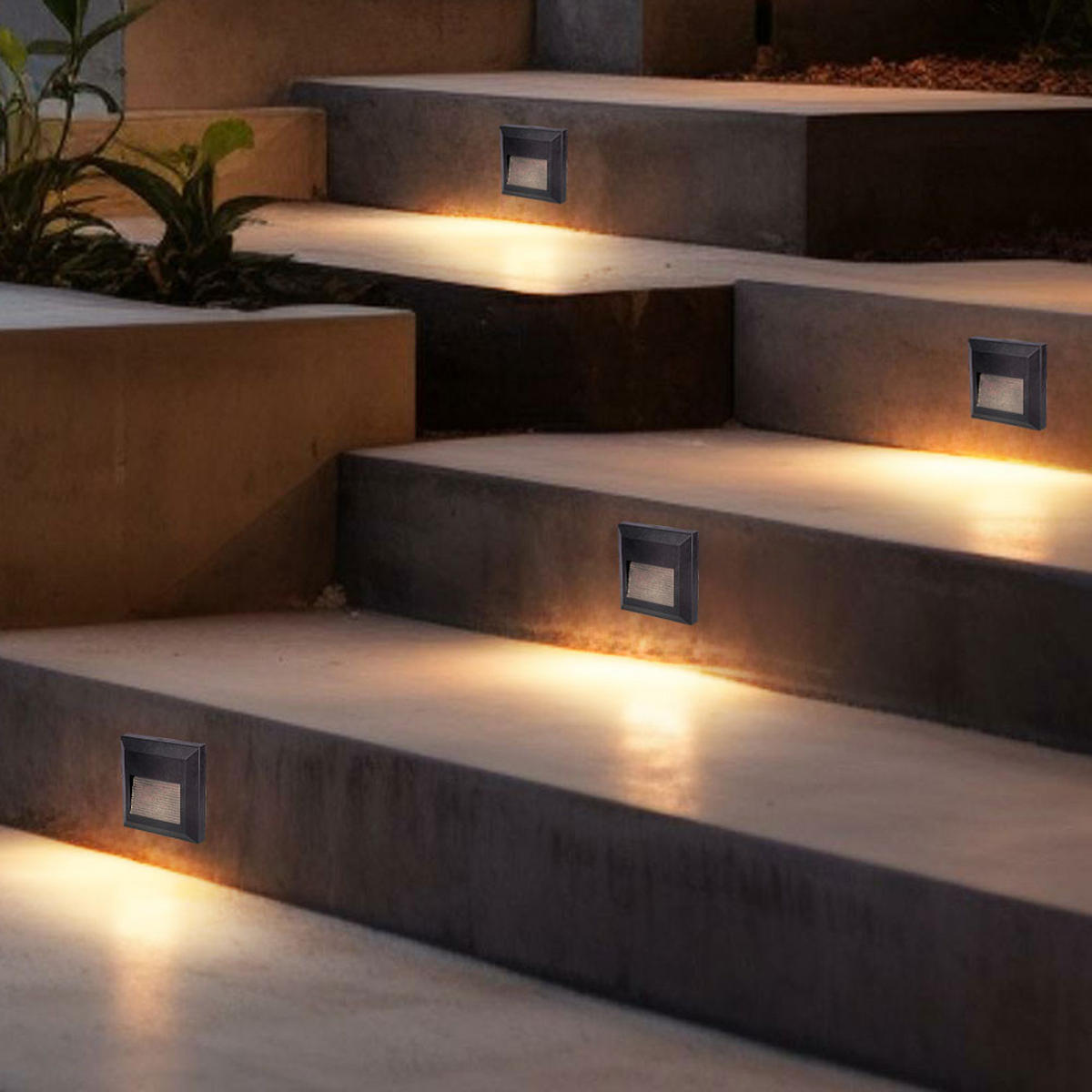 LED WANDLEUCHTE Quadrat Schwarz - Schwarz, Kunststoff (12.4/2.7/12.4cm)