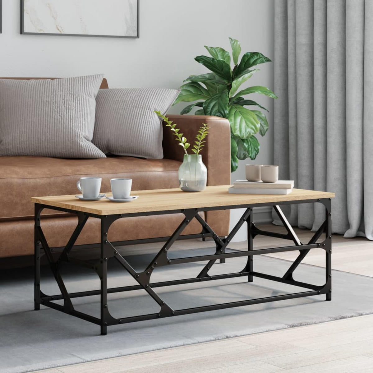 COUCHTISCH Sonoma-Eiche 100x50x40 cm Holzwerkstoff - Braun, Holzwerkstoff (50/100/40cm) - furnicato