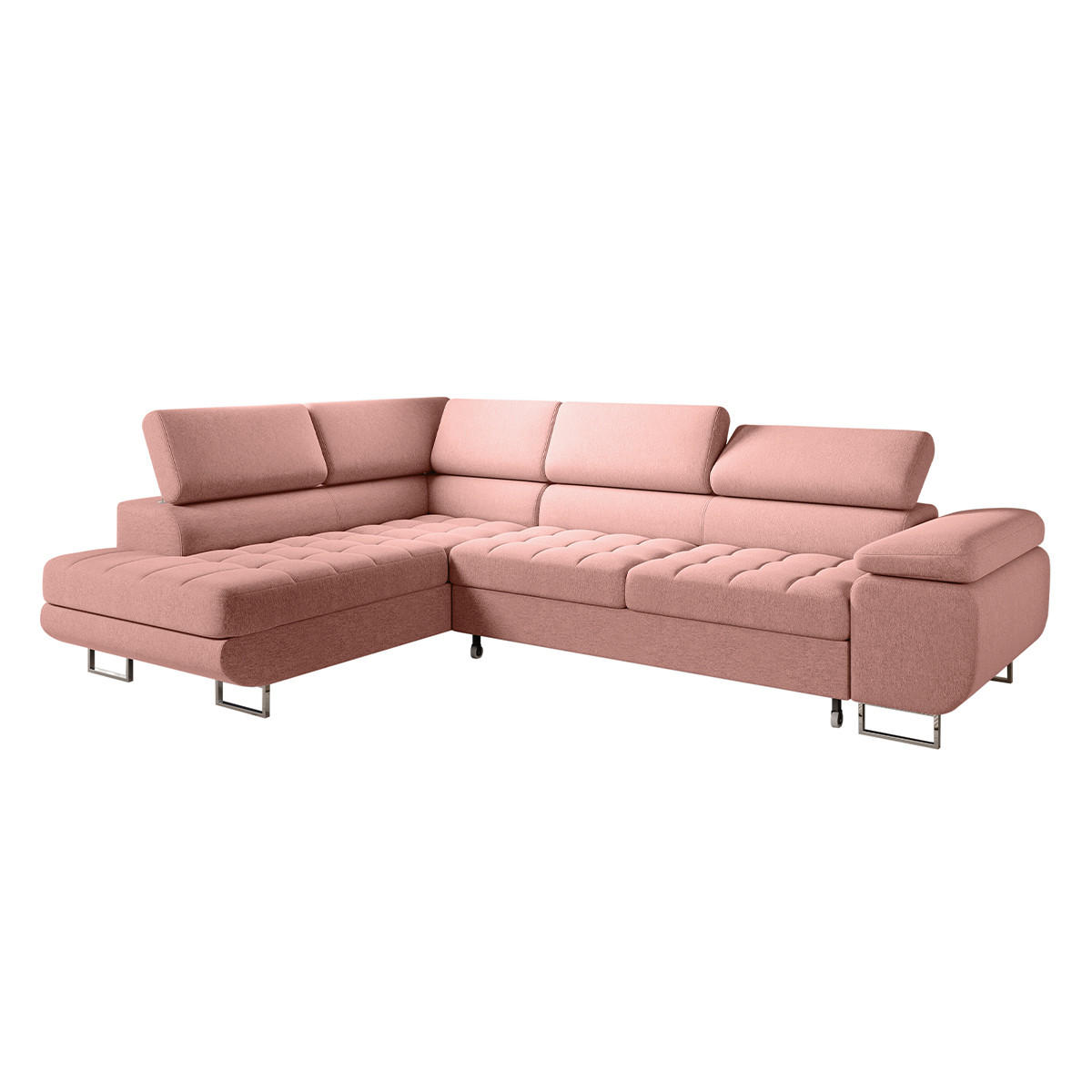 ECKSOFA Eden 4 Sitzplätze Korallenrosa - Pink, Holzwerkstoff (271/201cm) - Petits-meubles