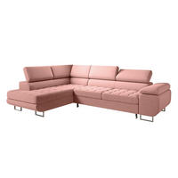 ECKSOFA Eden 4 Sitzplätze Korallenrosa - Pink, Holzwerkstoff (271/201cm) - Petits-meubles