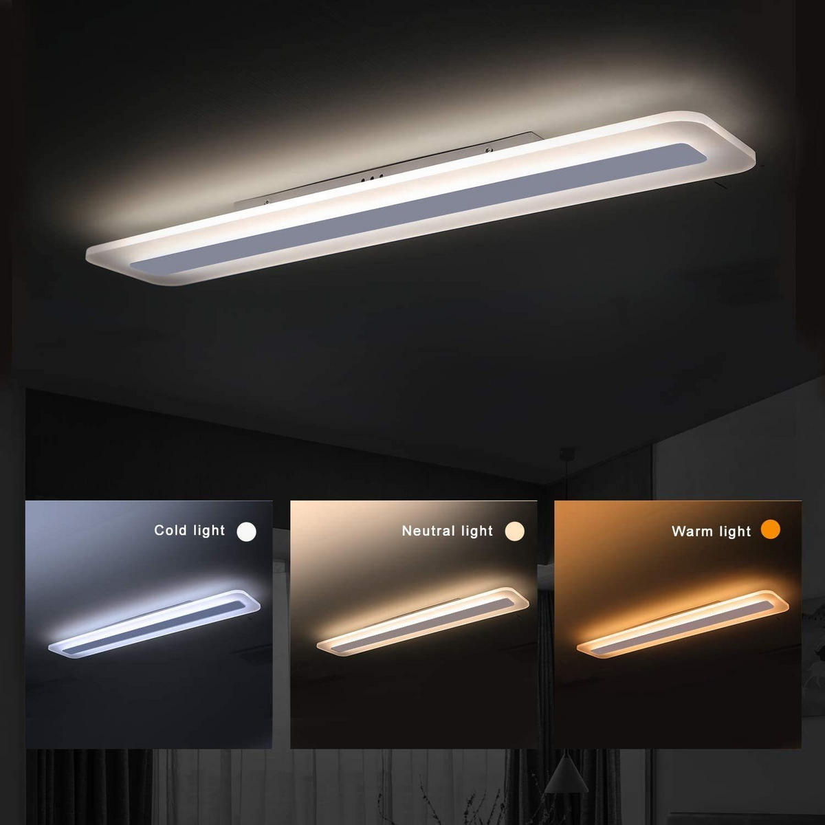 LED-DECKENLEUCHTE Jaser 80/15/5 cm - Weiß, Kunststoff (80/15/5cm) - Nettlife