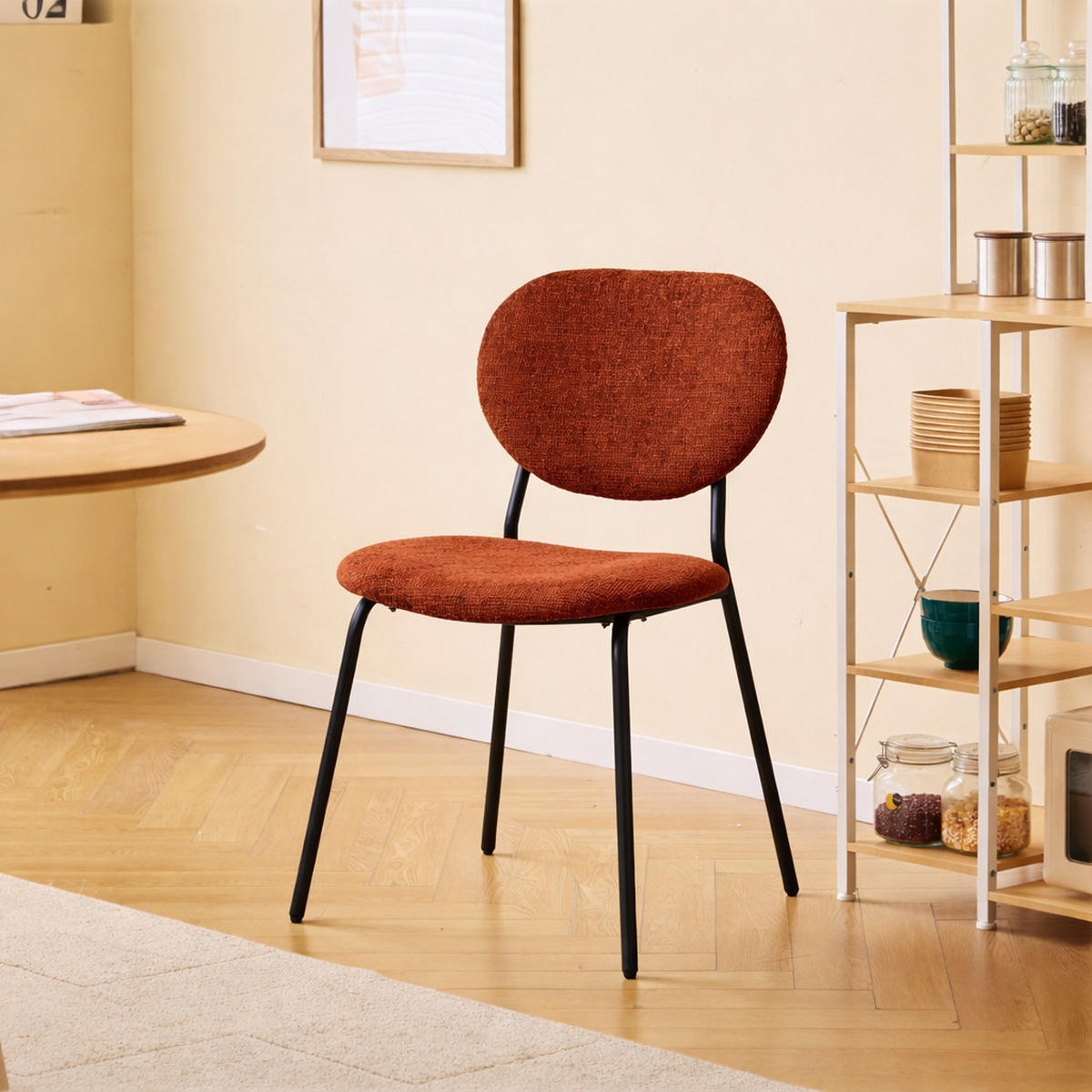 STUHL 2er-Set Stoff Terrakotta - Rot, Textil (49/82.5/54.5cm) - Nordlys