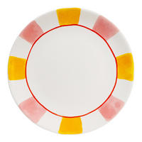 TELLER Alltagsstreifen Rosa Gelb in Rosa - 26cm - Pink, Keramik (26.2/26.3/3cm) - Blond Amsterdam