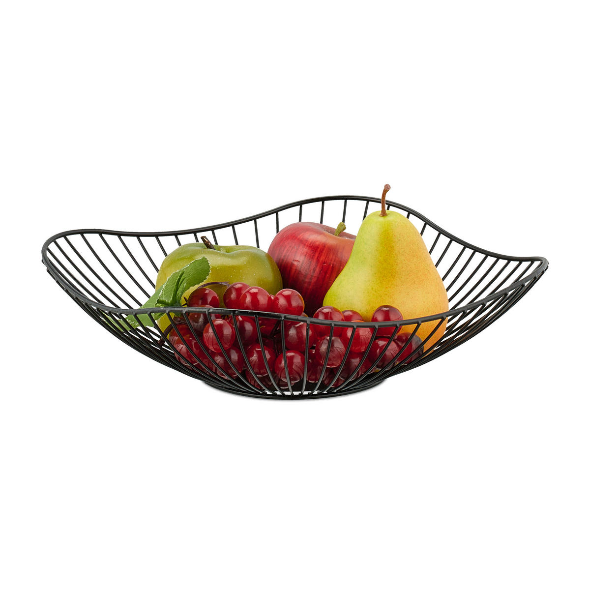 OBSTSCHALE - Schwarz, Metall (7.5cm) - Relaxdays