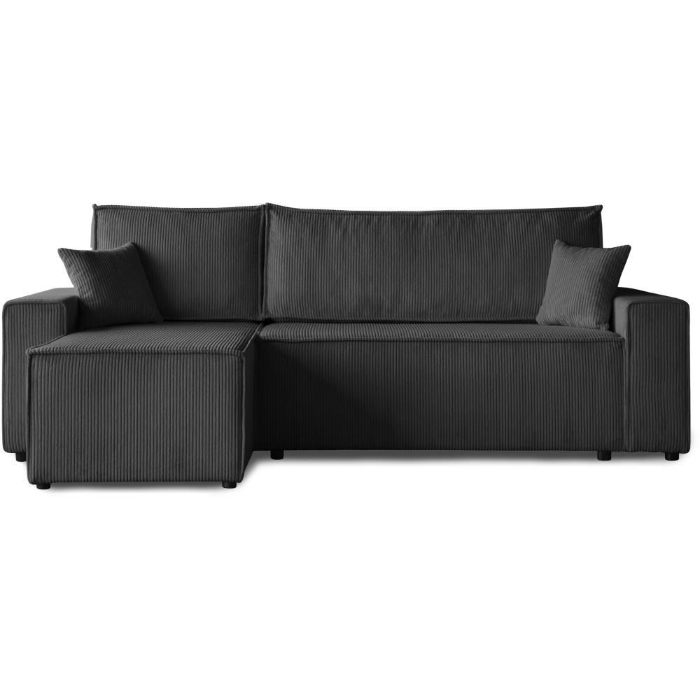ROHOVÁ ROZKLÁDACÍ POHOVKA Hektor, s funkcí spaní, tmavě šedá - černá/tmavě šedá, textil/plast (247/152cm) - Beautysofa