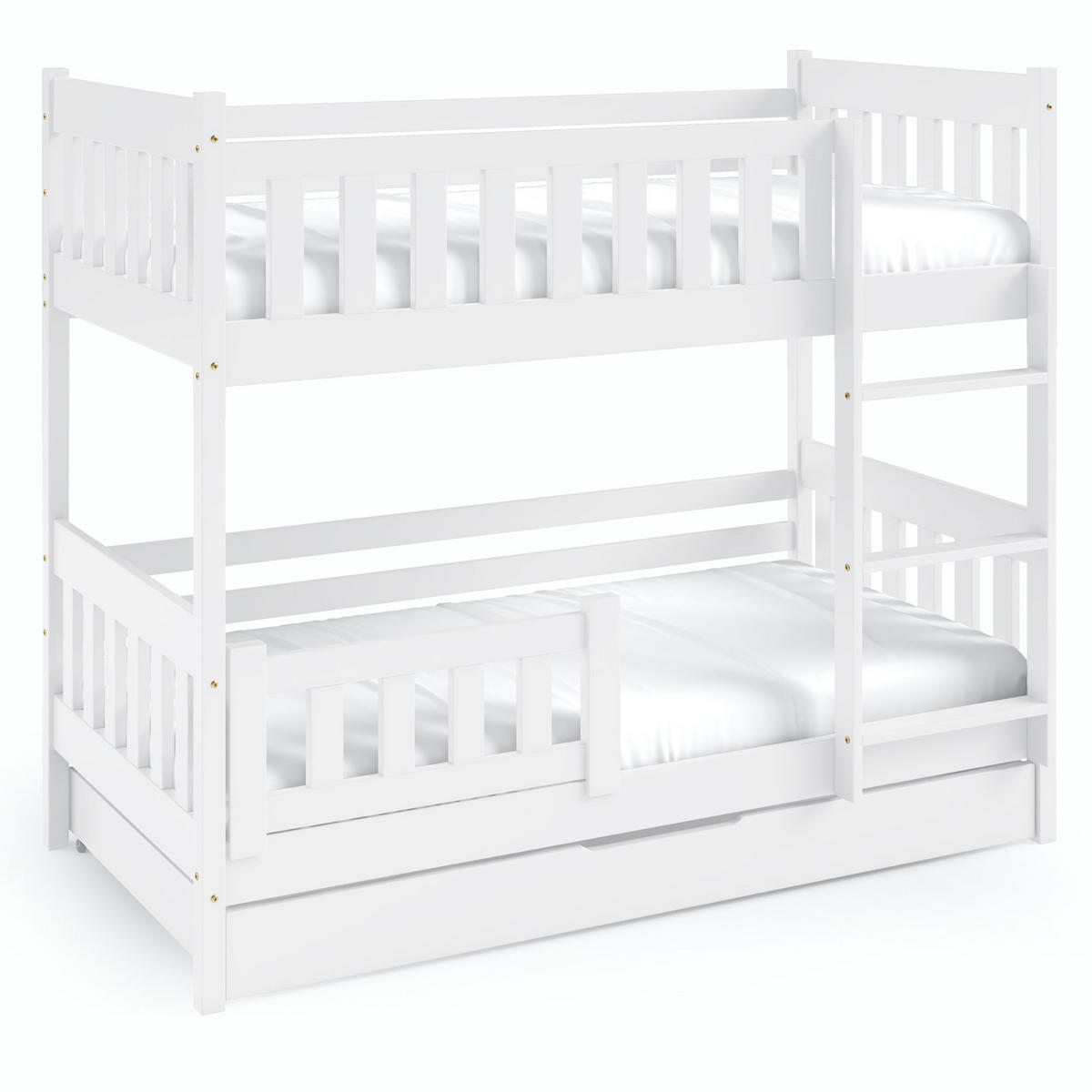 ETAGENBETT Holzbett LUMBE, Kinderbett - Weiß, Holz (80/190cm) - KONSIMO®