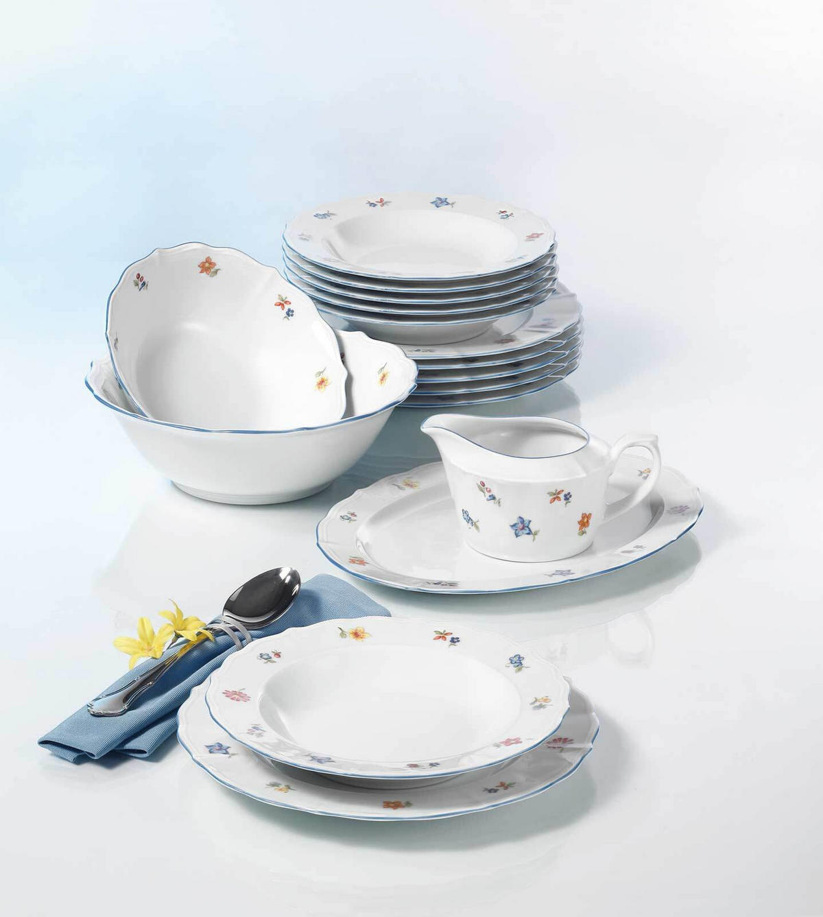 TAFELSERVICE Sonate Nostalgie bunt 16er Set - Multicolor, Keramik (1/1/1cm) - Seltmann Weiden