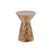 BEISTELLTISCH MAYENNE, Aluminium, handgefertigt, Gold, Ø 36 x 51 cm - Goldfarben, Metall (36/36/51cm) - KADIMA DESIGN
