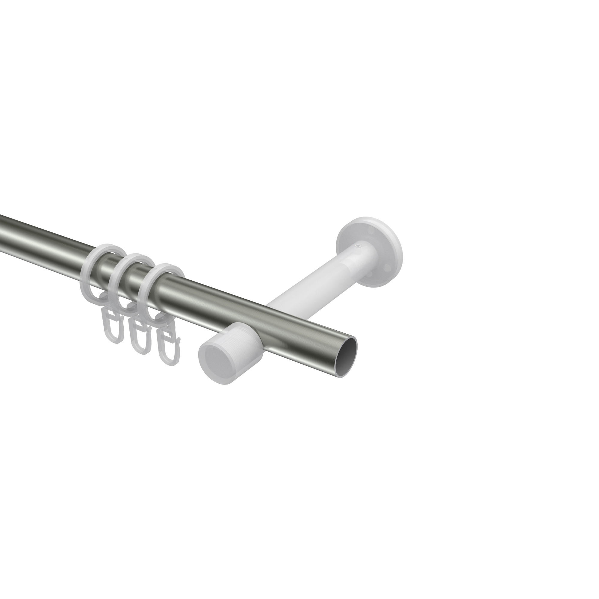 Thumbnail - Interdeco Gardinenstangen-Set, Edelstahl, Silber, Metall, 240 cm, Wohntextilien, Gardinen & Vorhänge, Gardinen-Stangen
