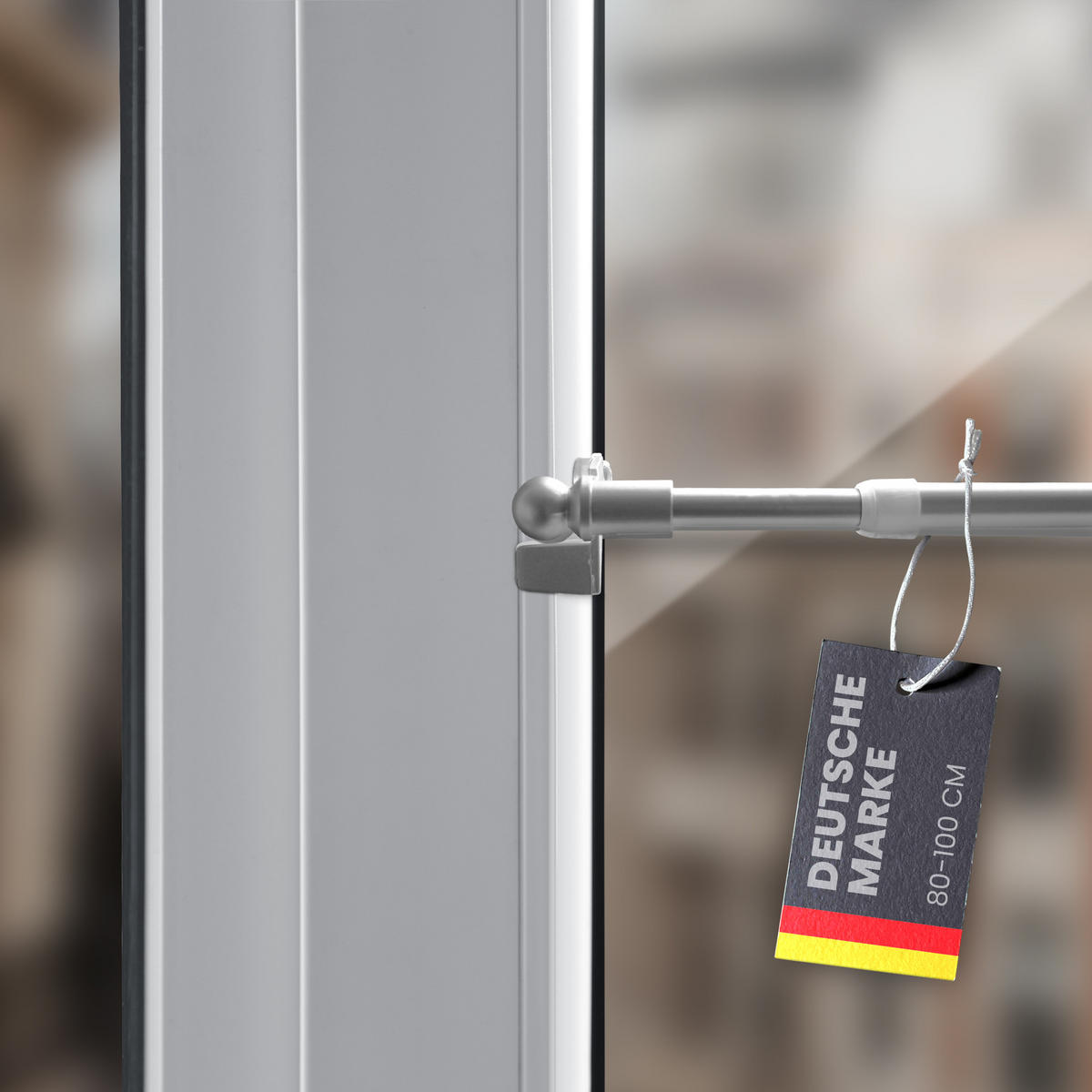 KLEMMSTANGE ausdrehbar/ausziehbar Ø8/10mm Silber (Globe) 80-100 cm - Silberfarben, Metall (1/1/100cm) - Bestlivings