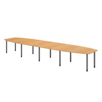KONFERENZTISCH XXL KT52 130/520/74 cm in Buchefarben/Füße in Graphitfarben - Buchefarben/Graphitfarben, Holzwerkstoff (130/520/74cm) - bümö
