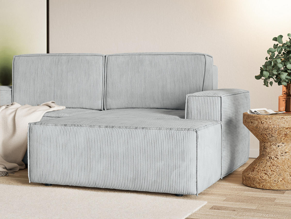 ECKSOFA KOKKO MINI mit Schlaffunktion, Hellgrau - Hellgrau, Textil (240/167cm) - Fedve
