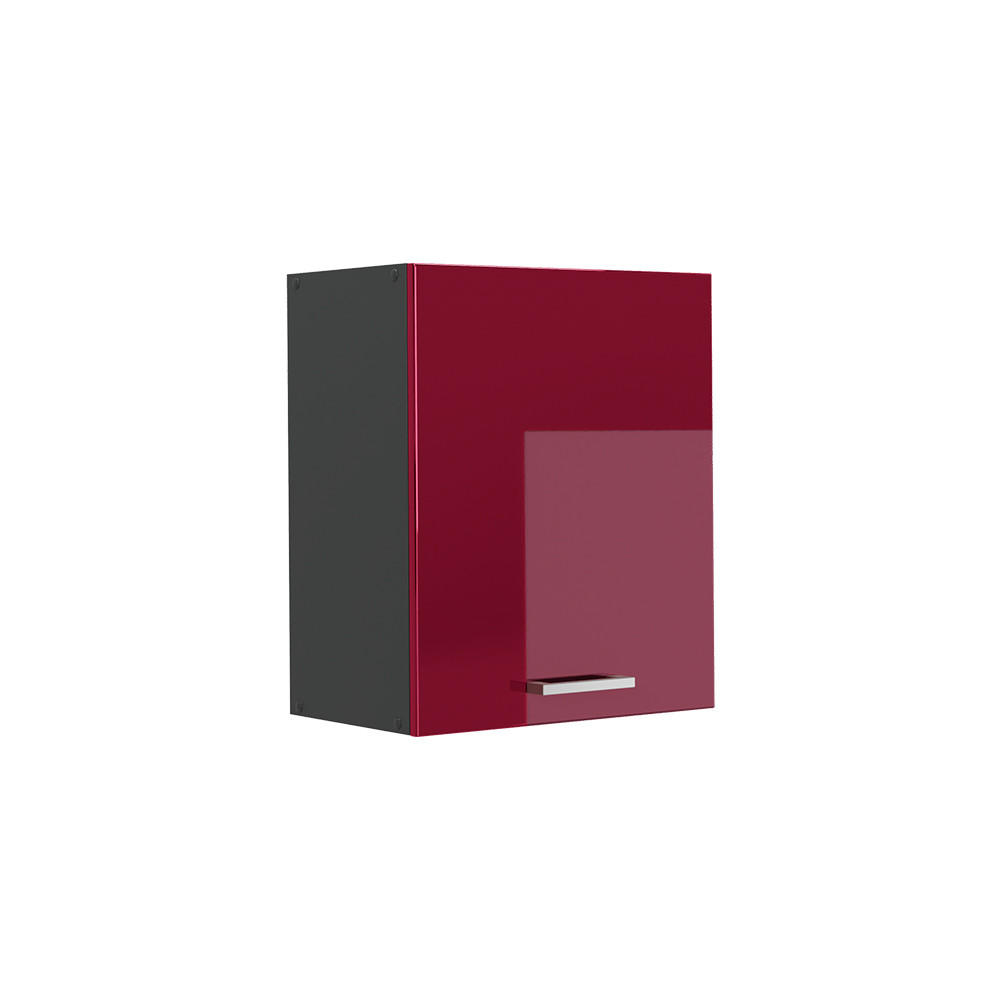 HÄNGESCHRANK R-Line, Rot Hochglanz/Anthrazit, 50 cm - Anthrazit/Rot, Holzwerkstoff (50/60/31cm) - Vicco
