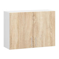 KÜCHENSCHRANK Weiß, Sonoma Eiche 30.5x80x58cm - Silberfarben/Weiß, Holzwerkstoff/Kunststoff (80/58/30.5cm) - Akord