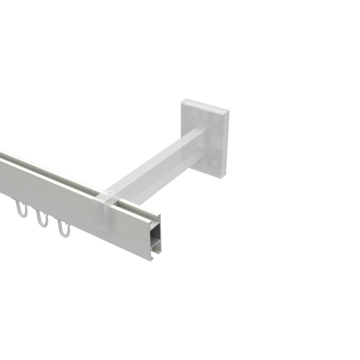 GARDINENSTANGE INNENLAUF Smartline Paxo 300 cm (geteilt in 3 x 100 cm), 1-läufig, 14x35 mm Weiß - Weiß, Metall (300cm) - INTERDECO