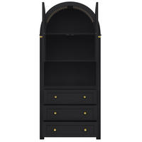 BUFFETSCHRANK Schwarz 70/35/180 cm - Schwarz, Holz (70/180/35cm) - PANGIVO