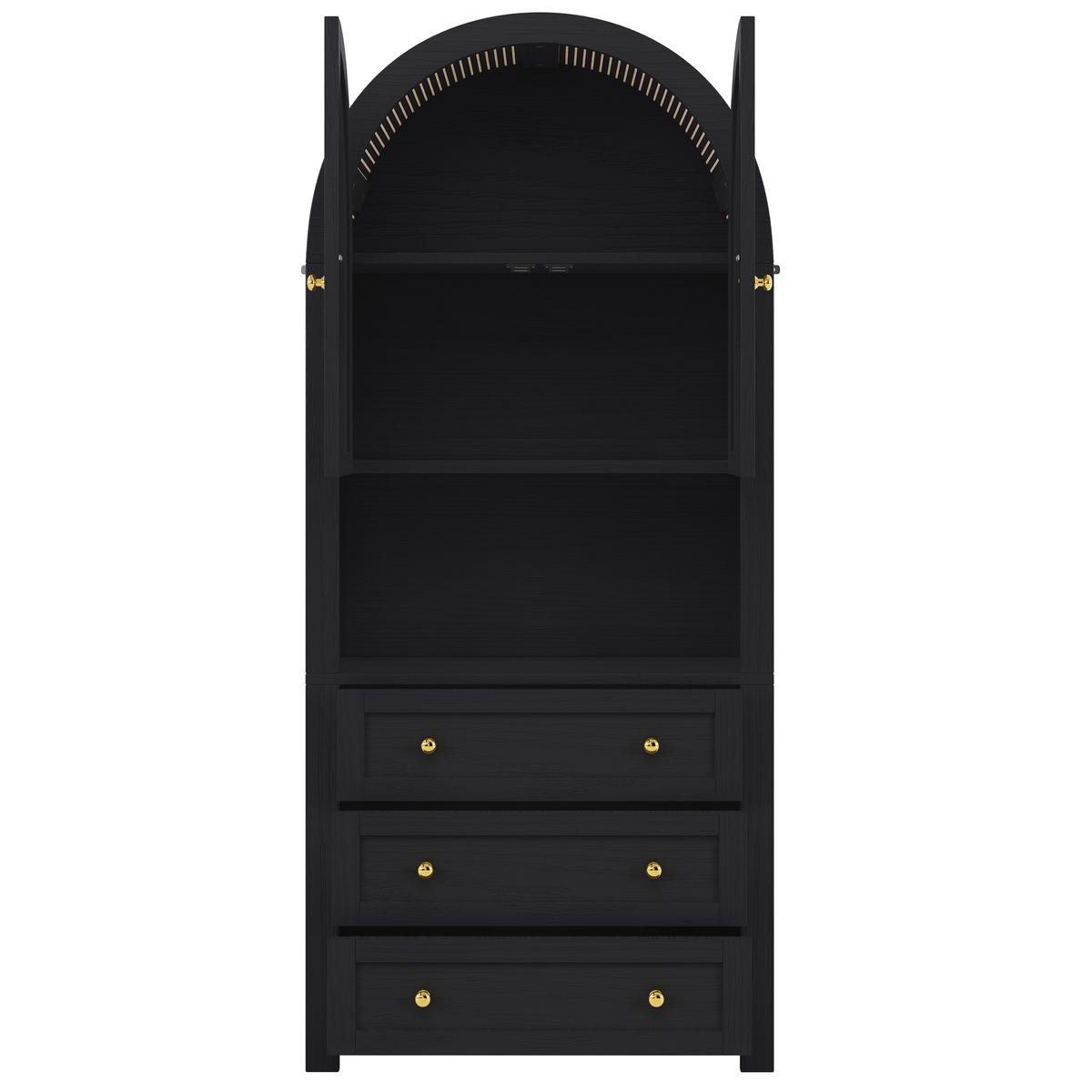 BUFFET 70/35/180 cm schwarz aus MDF mit 3 Schubladen - Schwarz, Holzwerkstoff (70/180/35cm) - OKWISH